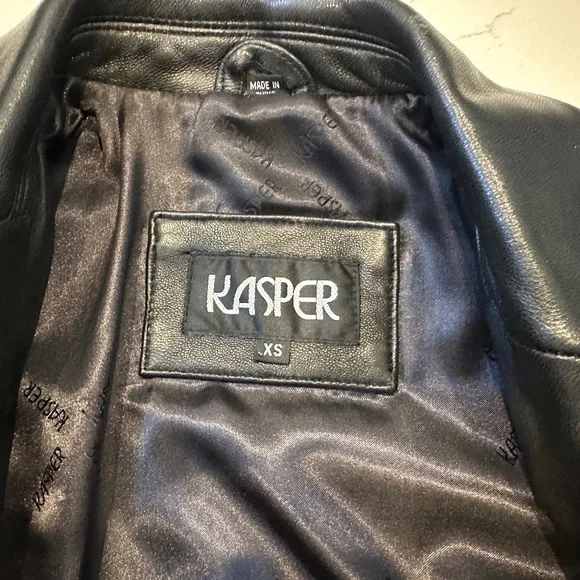 Kasper Black Leather Jacket - Picture 13 of 14